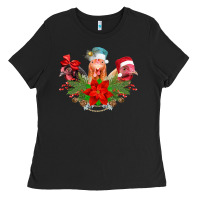 Black Chickens Christmas Ladies Tee - CowhideDigitalArt
