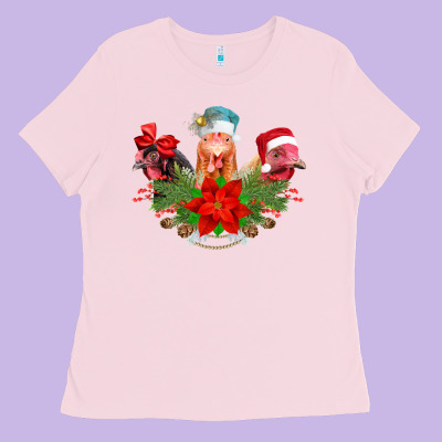Chickens Christmas Ladies Tee Designed By Cowhidedigitalart