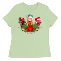 Matcha Chickens Christmas Ladies Tee - CowhideDigitalArt