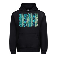 Black turquoise leopard watercolor brushstroke background Urban Hoodie - RanaPortraitStore