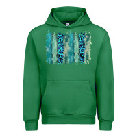 Emerald turquoise leopard watercolor brushstroke background Urban Hoodie - RanaPortraitStore
