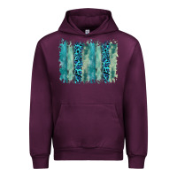 Mauve Wine turquoise leopard watercolor brushstroke background Urban Hoodie - RanaPortraitStore