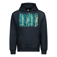 Navy turquoise leopard watercolor brushstroke background Urban Hoodie - RanaPortraitStore