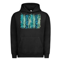 Pigment Black turquoise leopard watercolor brushstroke background Urban Hoodie - RanaPortraitStore
