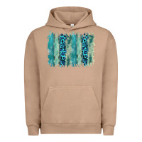 Pigment Burro turquoise leopard watercolor brushstroke background Urban Hoodie - RanaPortraitStore