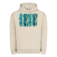 Pigment French Oak turquoise leopard watercolor brushstroke background Urban Hoodie - RanaPortraitStore