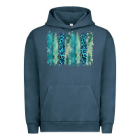 Pigment Midnight Navy turquoise leopard watercolor brushstroke background Urban Hoodie - RanaPortraitStore