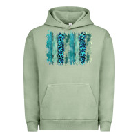 Pigment Oil Green turquoise leopard watercolor brushstroke background Urban Hoodie - RanaPortraitStore
