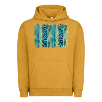 Pigment Peanut Butter turquoise leopard watercolor brushstroke background Urban Hoodie - RanaPortraitStore