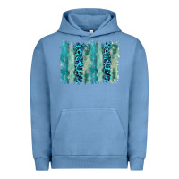 Pigment Pebble Blue turquoise leopard watercolor brushstroke background Urban Hoodie - RanaPortraitStore