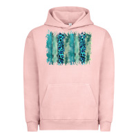 Pigment Salmon turquoise leopard watercolor brushstroke background Urban Hoodie - RanaPortraitStore