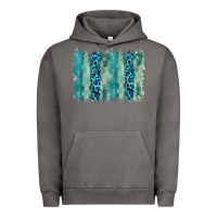 Pigment Tornado turquoise leopard watercolor brushstroke background Urban Hoodie - RanaPortraitStore