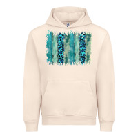 Sandshell turquoise leopard watercolor brushstroke background Urban Hoodie - RanaPortraitStore