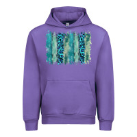 Tulip turquoise leopard watercolor brushstroke background Urban Hoodie - RanaPortraitStore