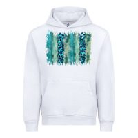 White turquoise leopard watercolor brushstroke background Urban Hoodie - RanaPortraitStore