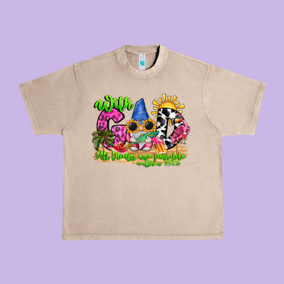 With God All Things Are Possible Summer Urban Heavy Tee Designed By Cowhidedigitalart