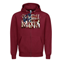 Burgundy baseball mom Zipper Hoodie - Jasminsmagicworld