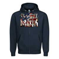 Navy baseball mom Zipper Hoodie - Jasminsmagicworld