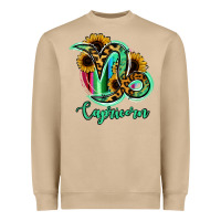 Mushroom Capricorn Zodiac Sign Sunflower Leopard Serape Heavyweight Sweatshirt - RanaPortraitStore