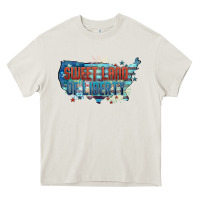 Cream Sweet land of liberty Heavy Core Tee - FaDigitalArtStudio