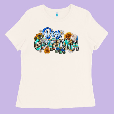 Boy Grandma Ladies Tee Designed By Cowhidedigitalart