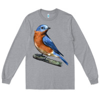 Heather Grey Eastern Bluebird Long Sleeve Tee - LillyAllenDesigns