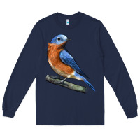 Navy Eastern Bluebird Long Sleeve Tee - LillyAllenDesigns