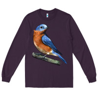 Plum Eastern Bluebird Long Sleeve Tee - LillyAllenDesigns