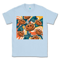 Dusty Blue football smiley face Classic Tee - BarkalooDesign