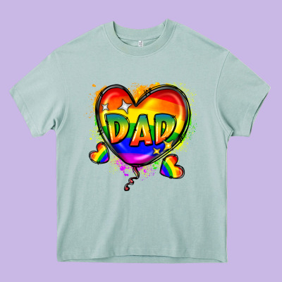 Dad Pride Heavy Core Tee Designed By Fadigitalartstudio