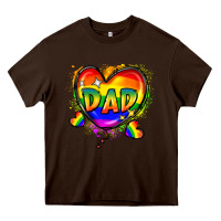 Chocolate Brown Dad pride Heavy Core Tee - FaDigitalArtStudio