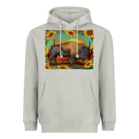 Moon Dust western bison with sunset background Heavyweight Hoodie - RanaPortraitStore