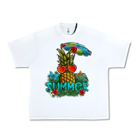 White Summer Urban Heavy Tee - CowhideDigitalArt