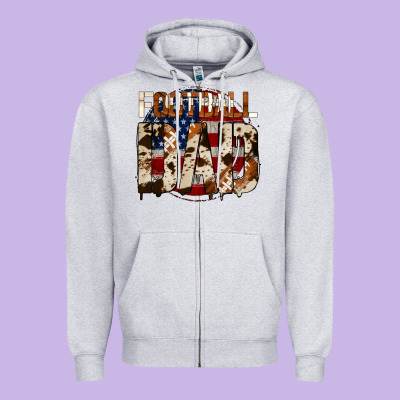 American Football Dad Zipper Hoodie Designed By Jasminsmagicworld