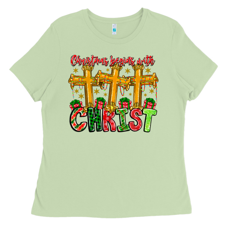Christmas Begins With Christ Ladies Tee by CowhideDigitalArt | Teevron