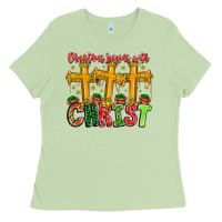 Matcha christmas begins with christ Ladies Tee - CowhideDigitalArt