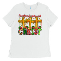 White christmas begins with christ Ladies Tee - CowhideDigitalArt