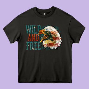 Wild And Free Heavy Core Tee Designed By Fadigitalartstudio