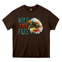 Chocolate Brown Wild and free Heavy Core Tee - FaDigitalArtStudio
