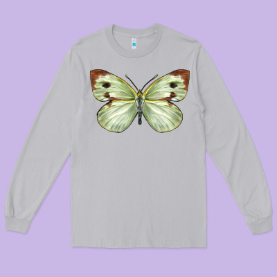 Cabbage Butterfly Long Sleeve Tee Designed By Lillyallendesigns