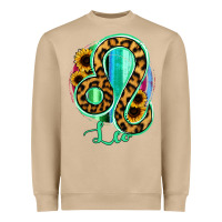 Mushroom Leo Zodiac Sign Sunflower Leopard Serape Heavyweight Sweatshirt - RanaPortraitStore