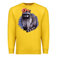 Lemon Classy But A Little Thrashy Racoon With Flowers Premium Sweatshirt - Jasminsmagicworld