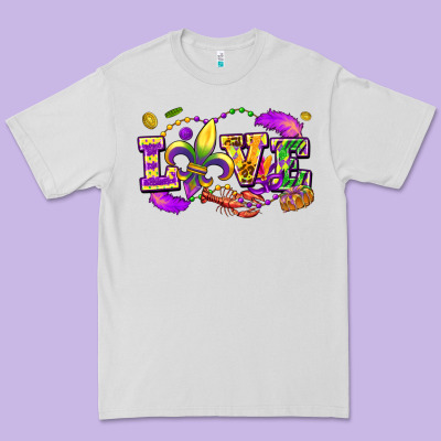 Love Mardi Gras Premium Tee Designed By Fadigitalartstudio
