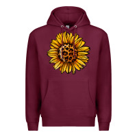 Burgundy sunflower leopard Premium Hoodie - Jasminsmagicworld