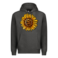 Charcoal Heather sunflower leopard Premium Hoodie - Jasminsmagicworld