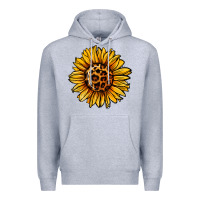 Heather Grey sunflower leopard Premium Hoodie - Jasminsmagicworld