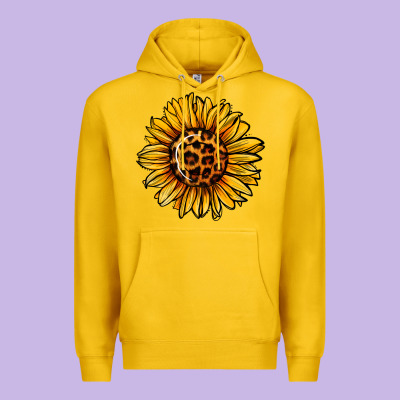 Sunflower Leopard Premium Hoodie Designed By Jasminsmagicworld