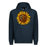 Navy sunflower leopard Premium Hoodie - Jasminsmagicworld
