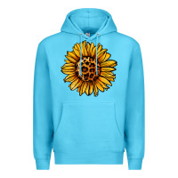 Ocean Blue sunflower leopard Premium Hoodie - Jasminsmagicworld