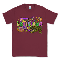 Burgundy Louisiana Mardi Gras Classic Tee - FaDigitalArtStudio